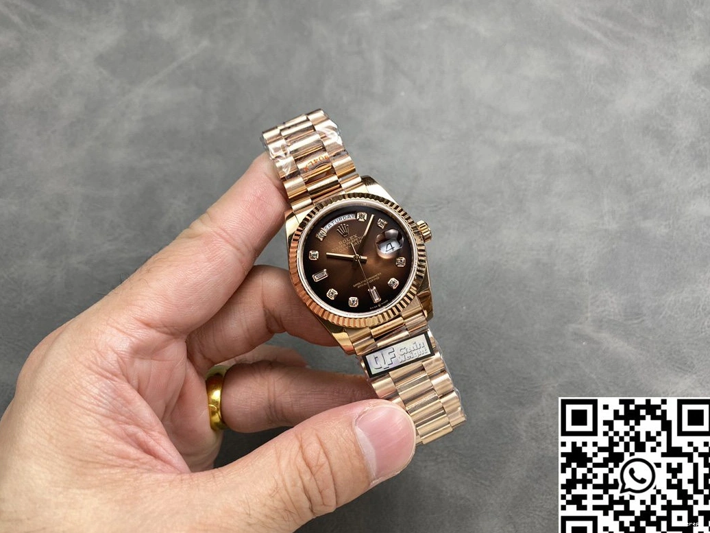 M128235-0037 Day Factory Tungsten Dial Steel Chocalate 36mm Date v5 QF Rolex 1219